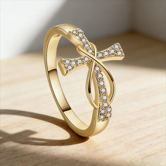 CZ Cross Ring for Women