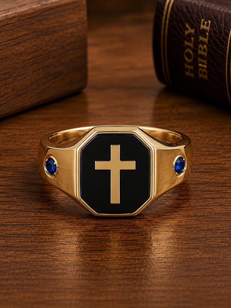 Men's Cross Signet Ring