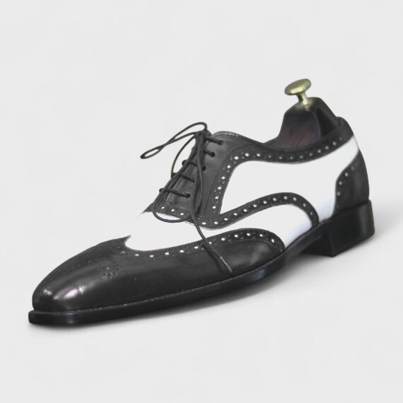 Wingtips Men Brown White Oxfords Brogue Shoes | Wingtip Full 
