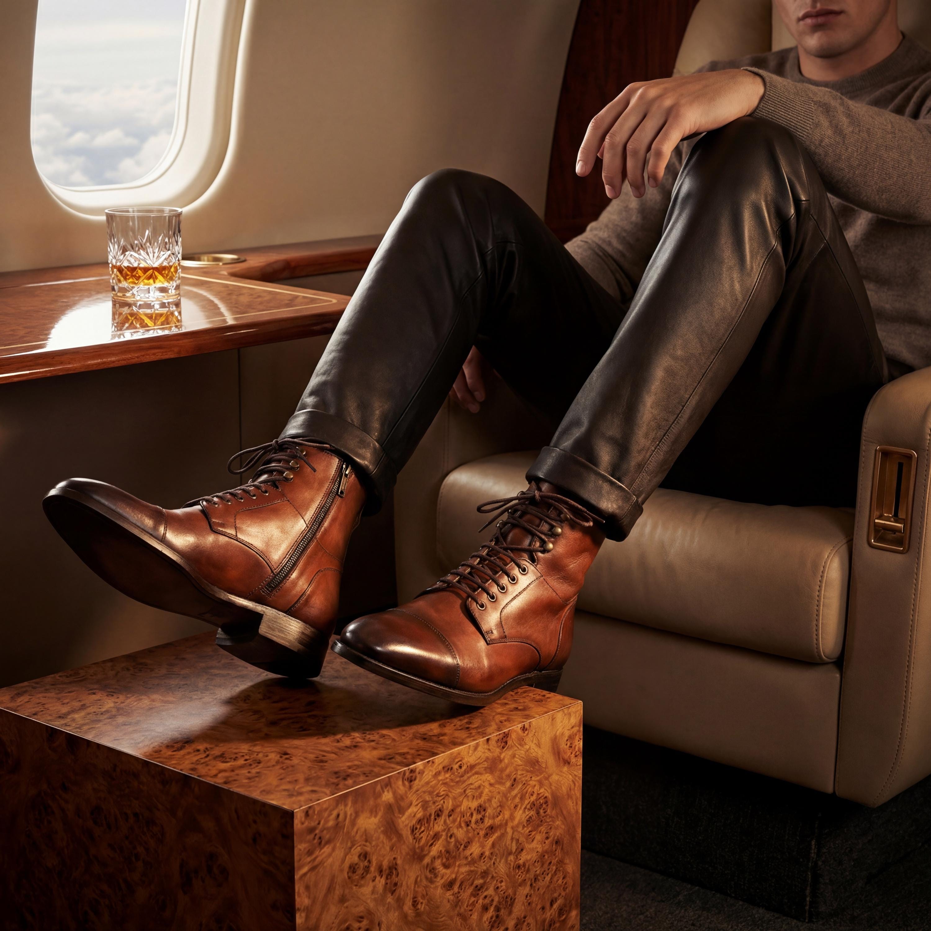 mens casual dress boots brown Cognac Leather Men Cap Toe Side Zip Ankle Shoes Size:13 yrs Adrianna Papell Women's Off The genuine caiman leather BUSTIER