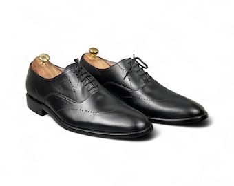 Handmade Black Leather Dress Shoe | Men's Formal Oxford Shoes - Etsy Handmade Black Leather Dress Shoe | Men's Formal Oxford Shoes - Etsy
