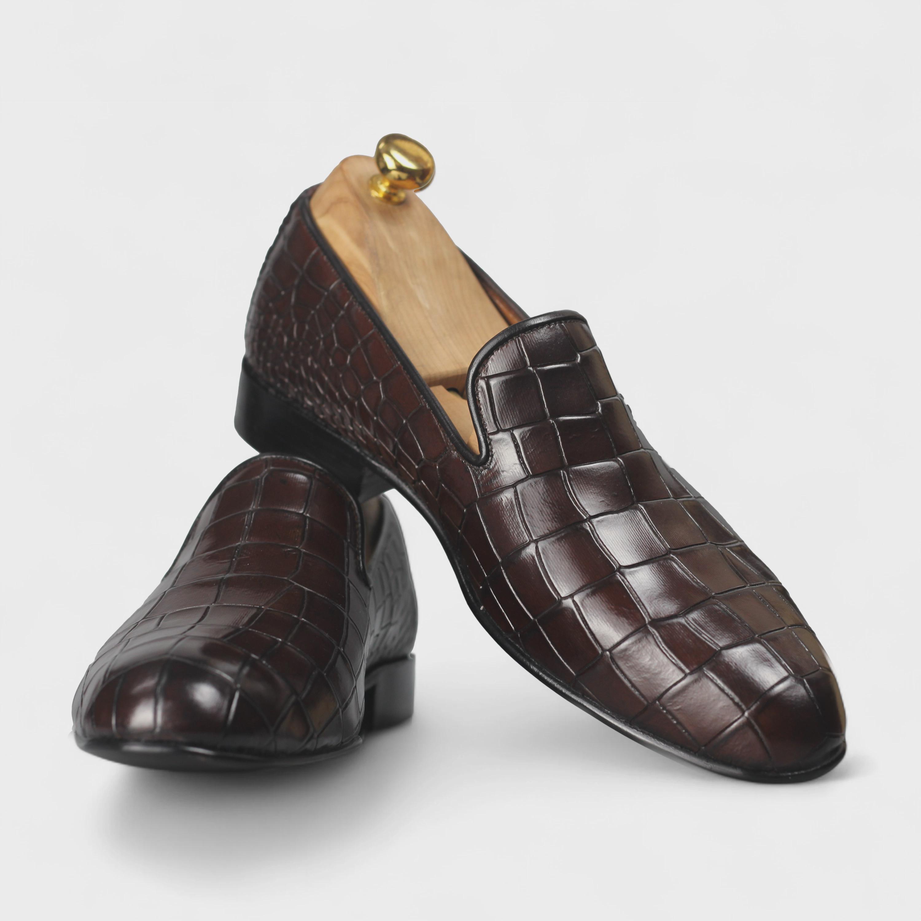 Classic Penny Loafer With Hand-stitched Apron in Dark Brown 