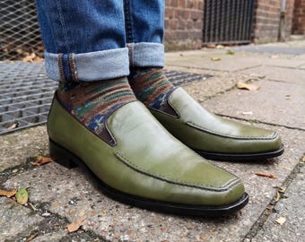 Leather Loafers for Men | Premium Green Loafers | Stylish Comfortable Formal Shoes for Every Occasion | Men’s Dress Shoes | Elegant Footwear