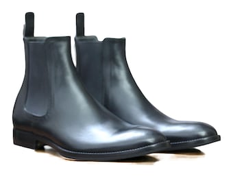 Handgefertigte Schnürschuhe aus Vollleder - Klassische Schwarze Ankle Boots
