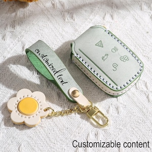 Funda para llave de coche Land Rover, personalizada, cosida a mano, de alta gama, de cuero genuino, 5 botones.