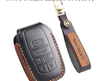 Customized Leather Key Fob for Toyota Sienna, Personalized Tags