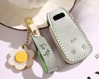 Personalized HandSewn new type High-end genuine leather Car Key Fob Cover for Audi R8 S4 TTS A5 Q5 RS5 S5 SQ5  A6 A7 SQ7 A8