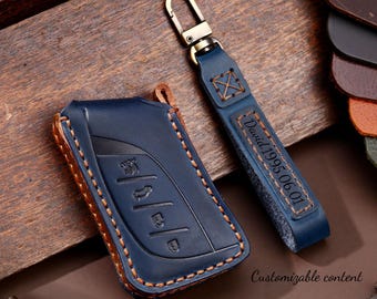 Personalized handmade genuine leather key case for Lexus  2018-2025 ES ls lc ux nx rx gx tx lx200T 250h 300h 350h 450h 500h 550h 600,