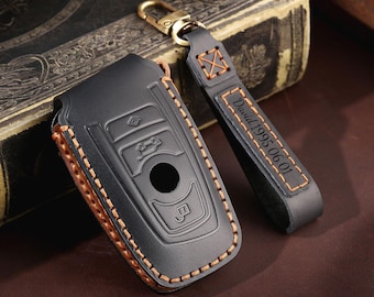 Personalized Handmade cowhide key fob Case for BMW 1 2 3 4 5 6 7 Series, X3 X4 M5 M6 GT4 GT5