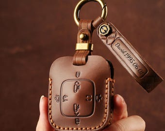 Funda para llave de coche de piel de vaca cosida a mano y personalizada para Zeekr 001, 001FR, 007, 009, 7X, X 2025.