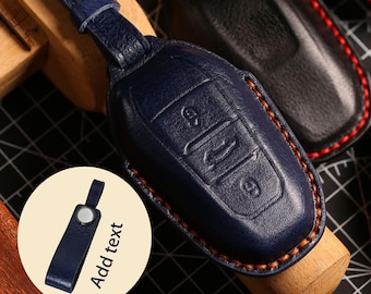 Personalized HandSewn Key Fob Cover for Peugeot e208 GT 307 308 SW 408 508 2008 3008 4008 5008 Rcz traveller Expert Key Case