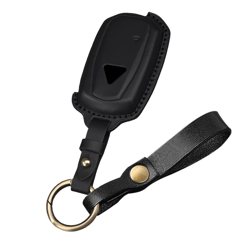 Funda para llave de motocicleta Triumph Speed Triple Rocket 3 Tiger, de cuero genuino cosida a mano y personalizada. Negro