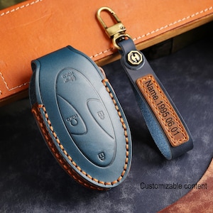 Personalized HandSewn high quality Cowhide Leather Car Key Fob Cover for Hyundai Elanrtra Sonata Ioniq Santa Fe Santa Cruz KONA Tucson