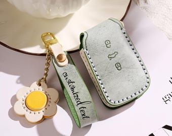 フォルクスワーゲン ゴルフ オールトラック アトラス ジェッタ パサート アルテオン ティグアン用 パーソナライズされた手縫いの本革キーカバー キーケース