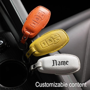 Personalized HandSewn Sheepshin Car Key Fob Cover for Ford Explorer Edge Fusion Titanium Mustang ,Colorful key case(4button)