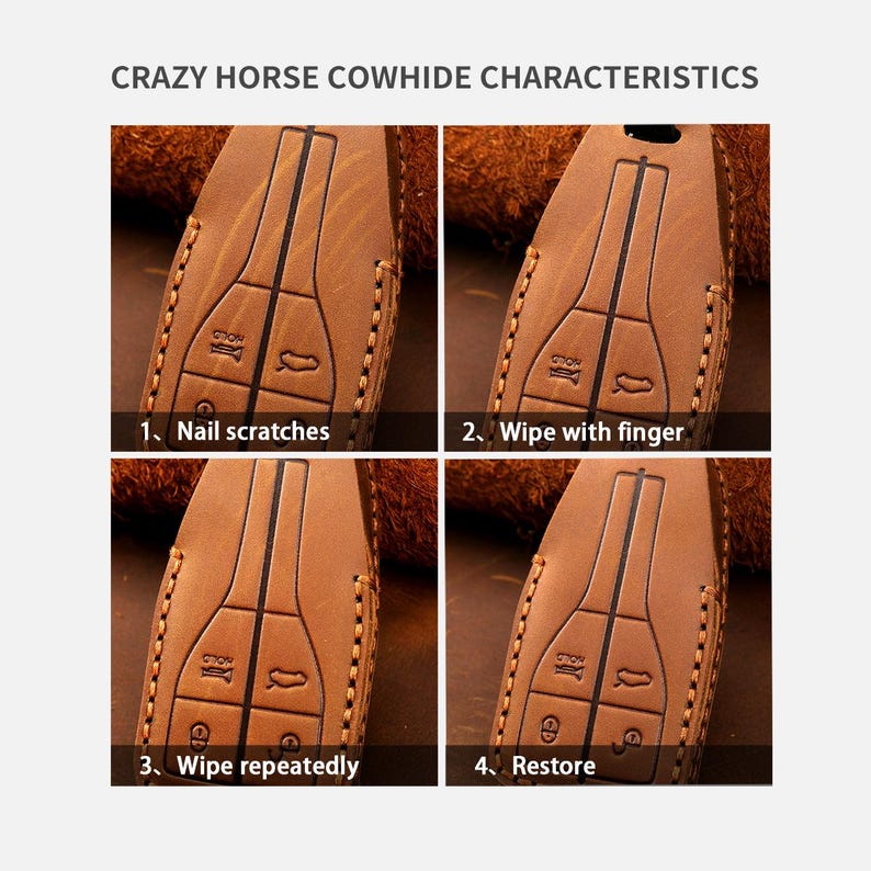 Personalized Leather Car Key Fob Cover for Cadillac Escalade SRX CTS ...