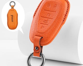 Personalized HandSewn goatskin Car Key Fob Cover for Chevy Equinox Sonic Spark Traverse Trailblazer Trax，Colorful key case，4 5 Button
