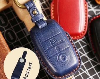 Personalized HandSewn leather fits Kia 3 Button Key Fob Cover, Case for Kia Rio Picanto Sportage