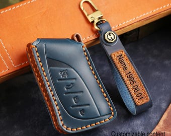 Personalized handmade genuine leather key case for Lexus 2018-2025 ES ls lc ux nx rx gx tx lx200T 250h 300h 350h 450h 500h 550h 600,3 4 5key