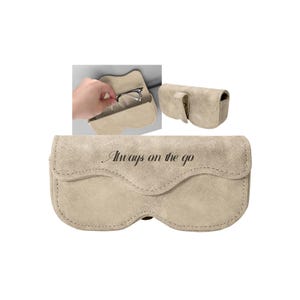 Personalized Suede Car Sunglasses case, Custom Magnetic Eyeglass Storage Box, Clip-On Sun Visor Glasses Organizer,Gift for Driver