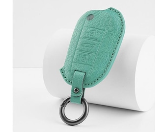Personalized HandSewn Sheepshin Key Cover Fits Peugeot 208 3008 308 508 408 2008 307/Citroen C4 C3 C6 C8/Opel Corsa Zafira,Colorful key case