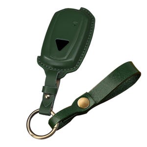 Funda para llave de motocicleta Triumph Speed Triple Rocket 3 Tiger, de cuero genuino cosida a mano y personalizada. Verde