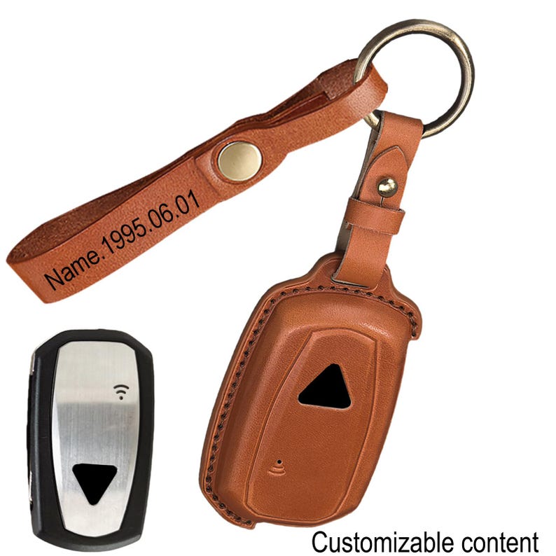 Funda para llave de motocicleta Triumph Speed Triple Rocket 3 Tiger, de cuero genuino cosida a mano y personalizada. imagen 1