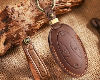 Funda de cuero personalizada compatible con llaveros Hyundai, accesorios para Hyundai Elantra, Sonata, Ioniq, Santa Fe, Santa Cruz, KONA, Tucson