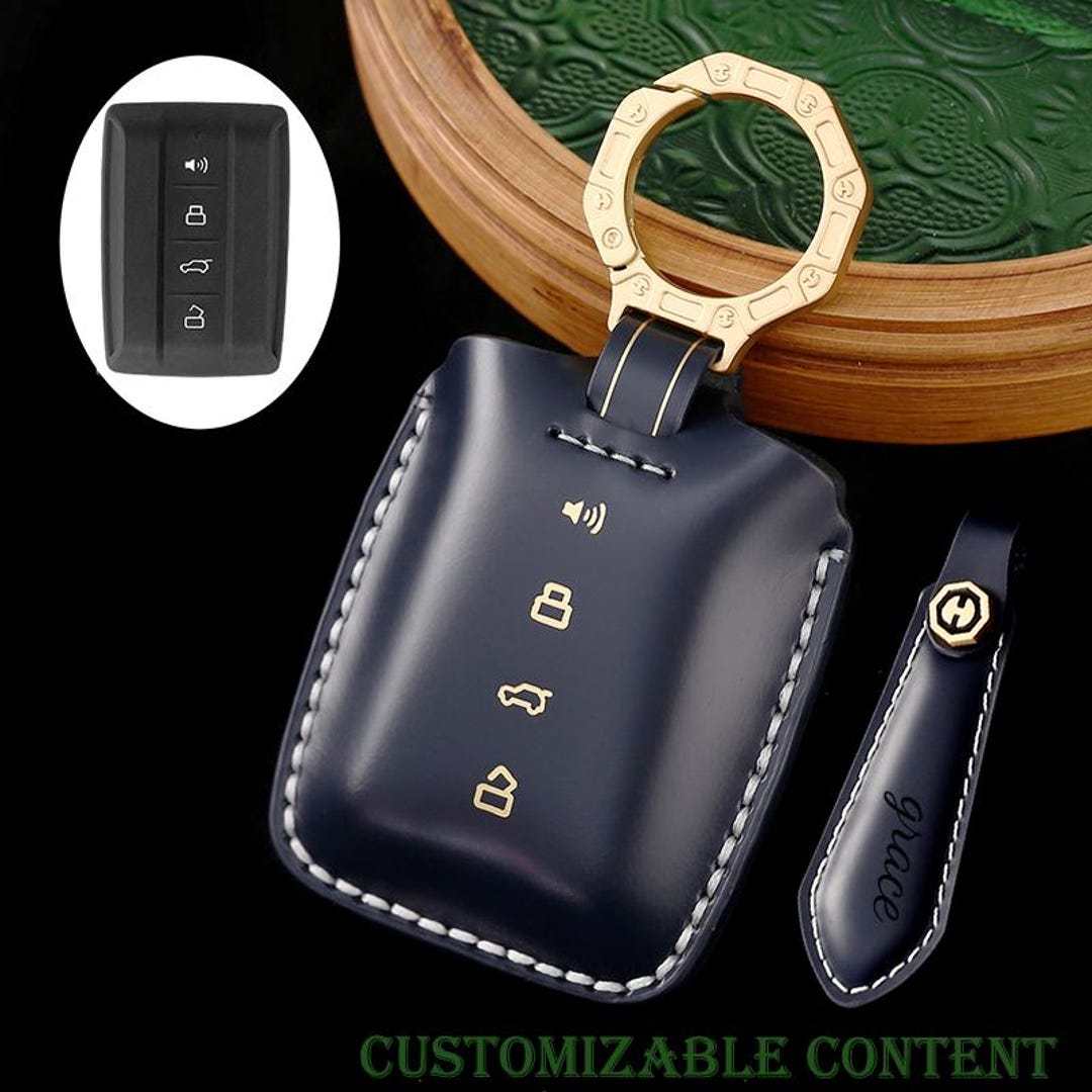 Bespoke Genuine Leather Key Fob Cover for Great Wall GWM WEY TANK 300 ...