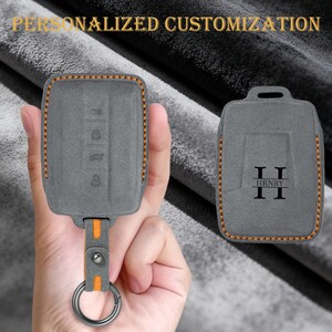Capa de chave personalizada em camurça, compatível com os modelos Great Wall GWM WEY Tank 300 e 500 (Tank300 e Tank500). Acessórios: Capa de couro para chave.