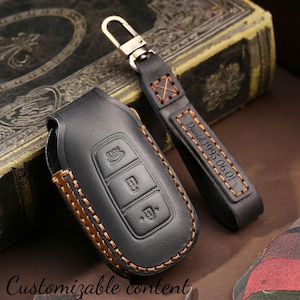 Personalized Car Key Fob Cover for Hyundai Kona i10 i30 ioniq Accent Tucson Leather Key Case Remote Control