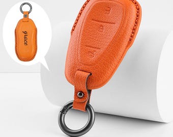 Personalized HandSewn goatskin Car Key Fob Cover for Chevy Equinox Sonic Spark Traverse Trailblazer Trax，Colorful key case，3 Button