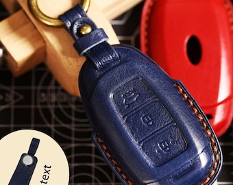 Funda personalizada de cuero cosida a mano para llave de coche Hyundai de 3/5 botones, estuche para llave de coche Hyundai Tucson Palisade Elantra IX25 IX35 Mistra