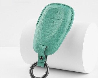 Funda personalizada de piel de cabra cosida a mano para llave de coche, compatible con Chevrolet Equinox, Malibu, Traverse, Camaro, Blazer, Trax y Cruze. Regalo de aniversario.