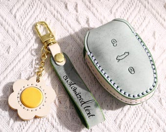Personalized HandSewn genuine leather key cover Fit for Peugeot e208 GT 307 308 SW 408 508 2008 3008 GT 4008 5008 Rcz traveller Expert