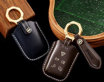 Bespoke Handmade cowhide Key Fob Cover for Land Rover Range rover Evoque,Velar,Sport,discovery,Freelander2,JAGUAR ,Exquisite gift