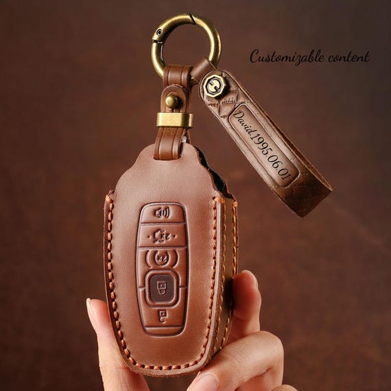 Personalized Leather Lincoln Key Fob Cover 2025 2024 2023 2022 Car