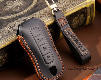 Gepersonaliseerde Handgenaaide Autosleutelhanger Cover voor Porsche Cayenne Panamera Macan 911 Boxter Cayman Rundleer sleuteletui
