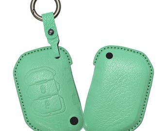 Copertura personalizzata in pelle di capra per chiave Jeep, compatibile con Wrangler, JL e Gladiator.