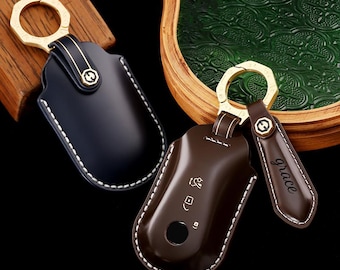 A/A Cover TPU per Mercedes Benz Key Fob, 3 pulsanti Smart Key Shell caso compatibile con Benz A/C/E/S/R/G/GLA/GLC/GLK/A209/W164/W245/W212/W204, con chiave in pelle blu