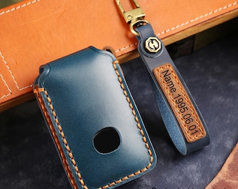Personalized HandSewn Cowhide Leather Car Key Fob Cover for Mazda 3, 6, cx-5 cx-9 cx-30 cx-50 cx-70 (2019-2025)- 3，4 Button
