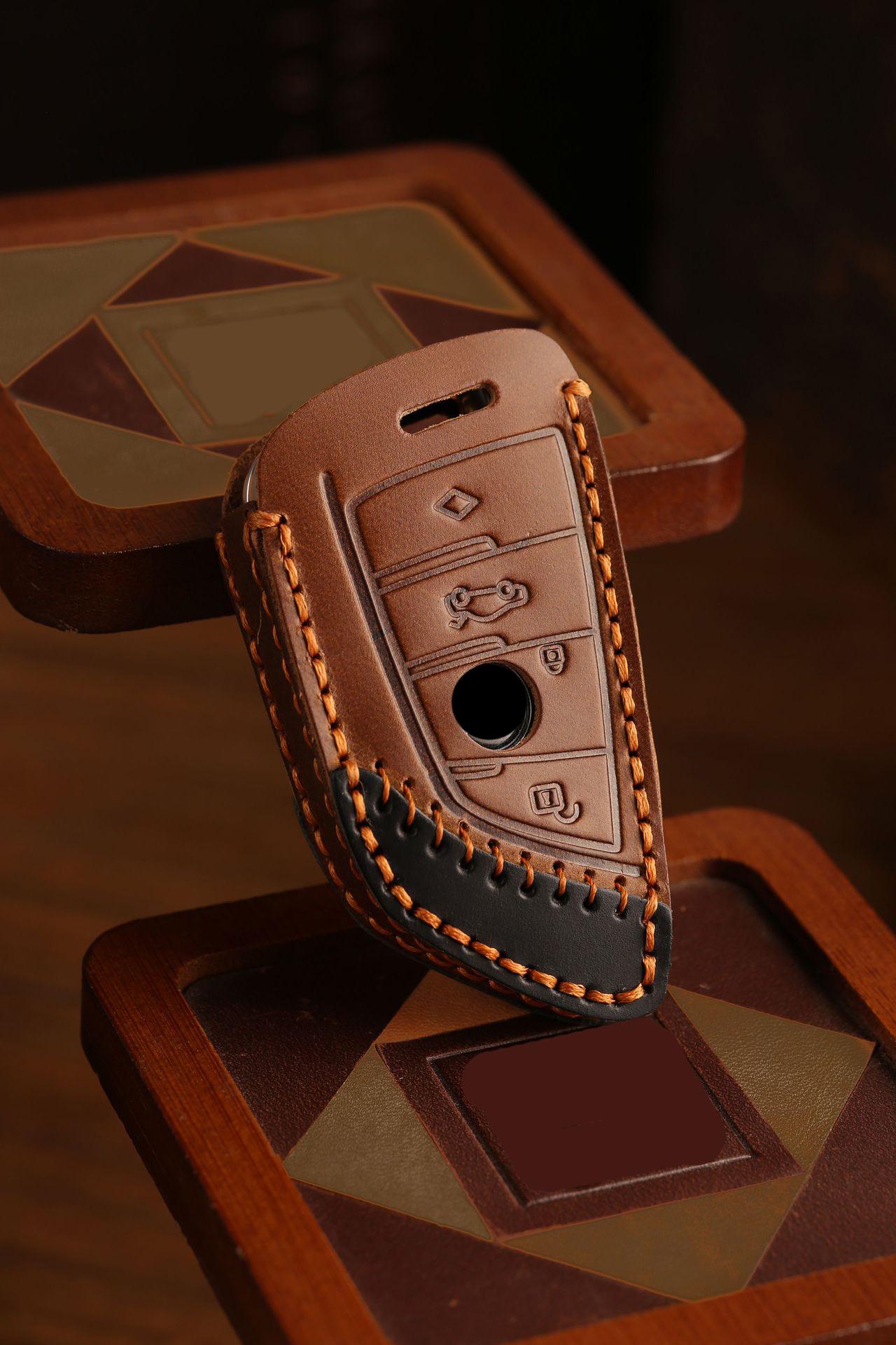 Personalized Leather Key Fob Cover Case for BMW 2 5 6 7 Series X1