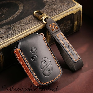 Funda de llave de cuero genuino personalizada y hecha a mano para Lexus RX350, RX450H, GX460, ES350, IS250, LS460, GS300, GS350 (2005-2017), cubierta de llave de 3/4 botones