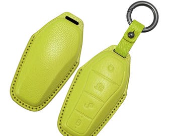 Cover personalizzata in pelle di capra per telecomando BYD a 4 pulsanti, custodia per BYD Yuan Plus Atto 3 Seal U