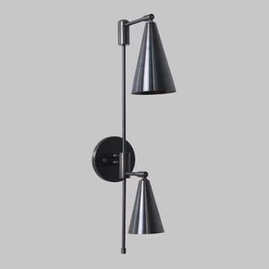 Mid Century Double Cone Articulated Brass Wall Sconce Stilnovo Style Wall lamps Light Fixture