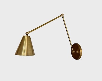 Sputnik Messing Wandleuchte | Verstellbare Schwenkarm Wandlampe | Mid Century Modern Leuchte