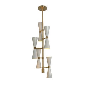 Lustre Sputnik Ten Light Mid Century, luminária de teto moderna feita à mão em latão