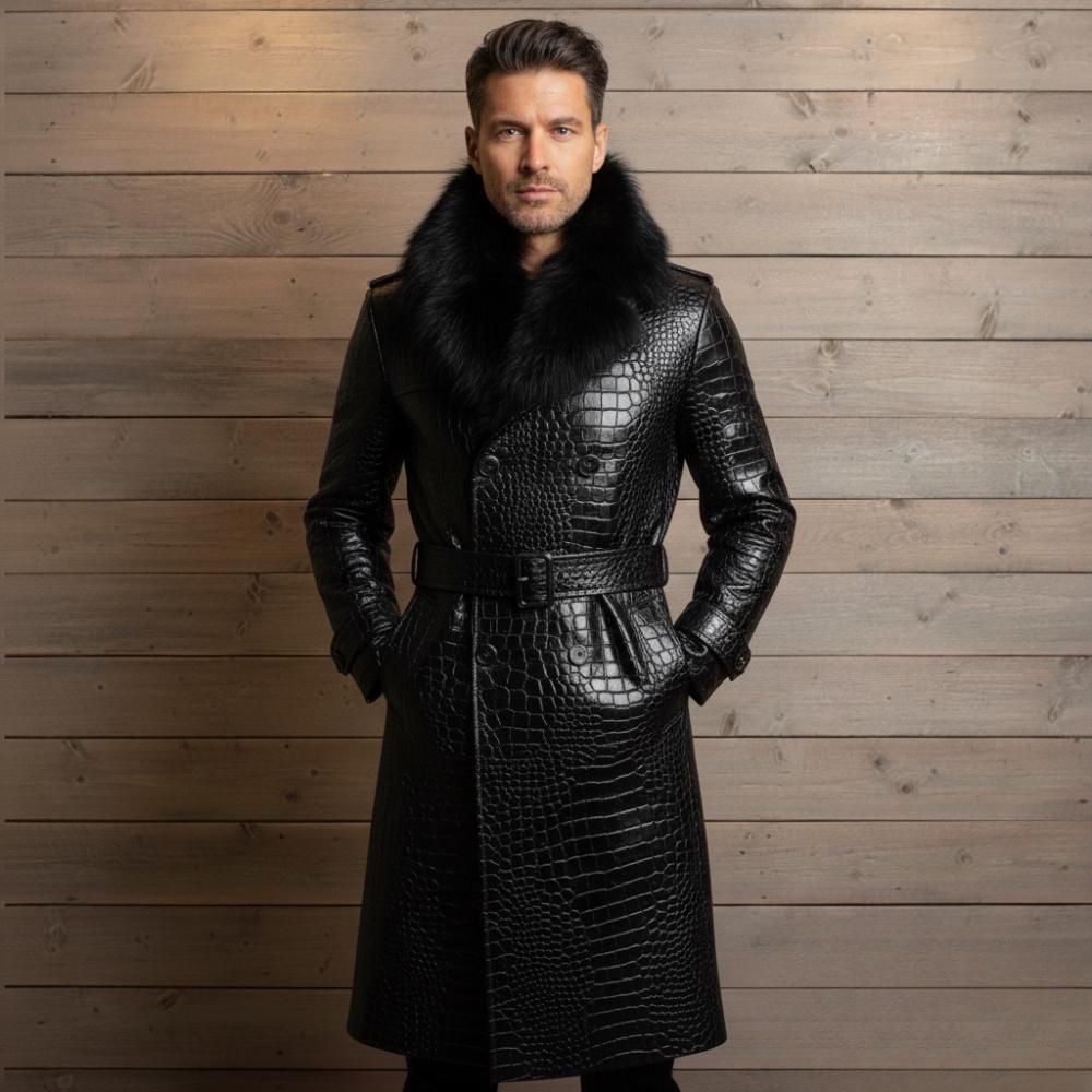 Crocodile leather trench coat - Etsy 日本