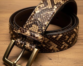 Genuine Real Snake Skin Leather Men display picture 1