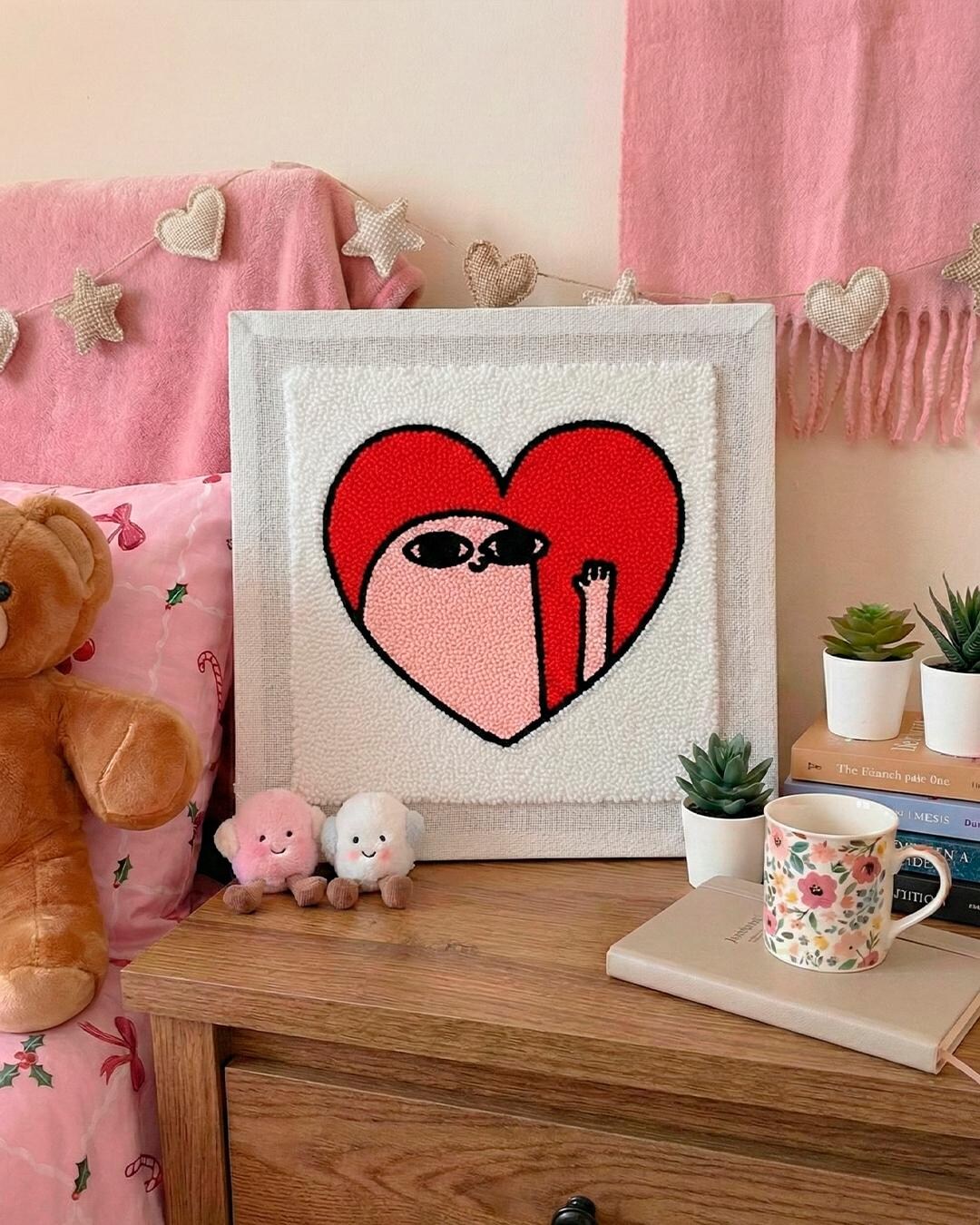 Valentine Heart Punch Needle Kit – Embroidery DIY Craft With Yarn - Etsy